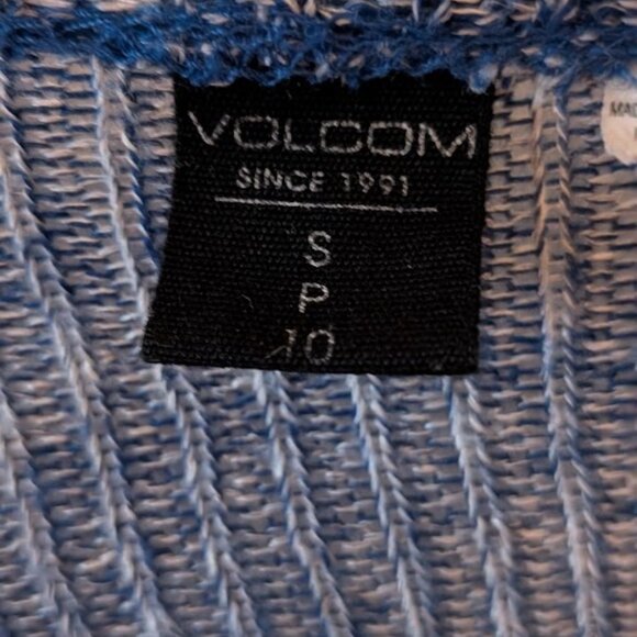 Juniors/Kids Volcom Brand Size Small 10 Heathered Blue Open Cardigan Sweater - Picture 2 of 5